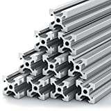 BC Labs T Slot Aluminum Extrusion - [ 10 Pack ] 2020 Aluminum Extrusion [ V Type ] DIY | Extruded Aluminum T Slot | 2020 Extrusion | T Slot Rail | Aluminum T Track | Slotted Aluminum Extrusion 2020 |