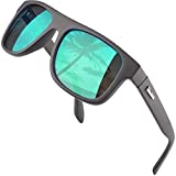 Verdster Mens Sunglasses Non Polarized Sports Retro Shades for Women Fitness Gafas de Sol Para Hombre Exercise Lentes Islander Black/Green