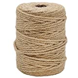 Vivifying 165 Feet 4mm 4 Ply Jute Twine, Natural Biodegradable Strong Jute Rope for Garden, Gifts, Crafts (Brown)