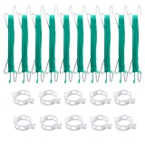  10PCS Tomato Support J Hook, Plant Climbing Hooks Garden Hooks, Vine Support String Rope Trellis for Climbing Plants +10 Buckles