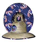 Hook & Tackle Sails & Stripes Lifeguard Straw Hat Natural L/XL