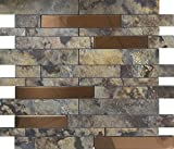 WEIMEISC 10 Sheets Peel and Stick Backsplash Tile for Kitchen, Self-Adhesive Mosaic Tile, Stick on Bathroom VanitiesFireplace Dcor, Laundry Table(11.25" X 12.7") (Rusty Stone Pattern)