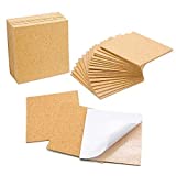 Blisstime 36 PCS Self-Adhesive Cork Sheets 4"x 4" for DIY Coasters, Cork Board Squares, Cork Tiles, Cork Mat, Mini Wall Cork Board with Strong Adhesive-Backed