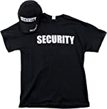 Security Hat & T-Shirt Bundle | Matching Security Guard Officer Uniform Kit-(Adult,XL) Black