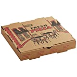 12" Length x 12" Width x 2" Depth Corrugated Kraft B-Flute Pizza Box Fresh Pizza Design by Bits N Things (10 Pieces)