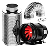 VIVOSUN Ventilation Kit 8 Inch 720 CFM Inline Fan with Speed Controller, 8 Inch Carbon Filter and 25 Feet of Ducting for Grow Tent