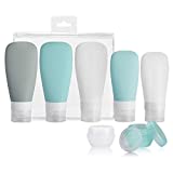 Silicone Travel Bottles, Vonpri Leak Proof Squeezable Refillable Travel Accessories Toiletries Containers Travel Size Cosmetic Tube for Shampoo Lotion Soap Liquids (3oz&2oz 5pack)