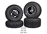 SET 4 YAMAHA RAPTOR 660R 700 Black MASSFX Rims & MASSFX Tires Wheels kit