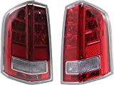 Evan Fischer Tail Light Assembly Compatible with 2011-2013 Chrysler 300 Type 2 with Red Accent Sedan Set of 2 Passenger and Driver Side