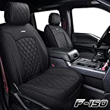 Aierxuan Car Seat Covers Full Set with Waterproof Leather, Automotive Vehicle Cushion Cover for Cars SUV Pick-up Truck Fit for 2009 to 2022 Ford F150 Carhartt and 2017 to 2022 F250 F350 F450(Black)