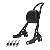 AUFER Detachable Black Passenger Backrest Sissy Bar with Backrest Pad Compatible with for Sportster 1200 883 XL XLH 2004-UP