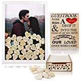V-COSTA Wedding Guest Book Alternative with Hearts for Wedding Sign in | Wedding Memory Supplies - White