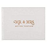 WITH LOVE Wedding Guest Book Mr. & Mrs. Better Together White Padded Hardcover w/Inspirational Quotes Visitor Register Sign-in Book for Events