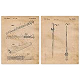 Movies Star Light Saber & Force Pikes Patents Poster Prints, 2 (11x14) Unframed Photos, Wall Art Decor Gifts Under 20 for Home Office Studio Man Cave Student Teacher Comic-Con Wars Fan