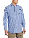 Columbia Men's Super Bonehead Classic Long Sleeve Shirt, Vivid Blue, Gingham, Small