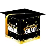 2023 Graduation Card Box with Tassel Graduation Card Holder Congrats Graduation Cap Card Box for Graduation Party Graduation Decoration Party Supplies (Black, Classic Style)