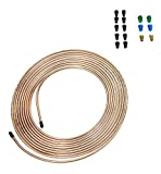 The Stop Shop 25 ft. Copper Nickel 3/16" Brake Line Tubing w/metric brake line ISO/Bubble Flare fittings (Pack of 16 fittings)