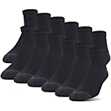 Gildan Men's Polyester Half Cushion Ankle Socks, 12-Pack, Black, Shoe Size: 6-12