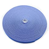 Saisn Reusable Fastening Tape Cable Ties 3/4 Inch Double Side Hook Roll (25 Yard, Blue)