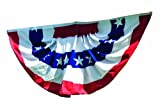 3x6 Ft Windstrong Deluxe (Double Sided) US American Flag Bunting Half Fan Fully Pleated Cotton Blend Made in The USA