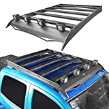 V8 GOD Tacoma Top Roof Rack Cargo Basket Luggage Crossbar Carrier Compatible with Toyota Tacoma 2005-2022 2/3 Gen - Textured Steel Tacoma Roof Rack w/ LED Spotlights