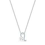 Swarovski Women's Zodiac Pendant Necklace, Leo Zodiac Motif with White Crystals and Gold-Tone Plated T-bar Closure on a Rhodium Plated Chain