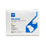 Medline Ultrasoft Dry Baby Wipes, Gentle Disposable Cleansing Cloths, 50 Count, Dry Wipe Size is 10 x 13 inches, Great for Sensitive Skin and can be used as Baby Washcloths, Incontinence Wipes