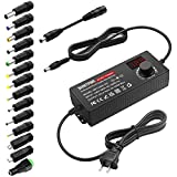 SHNITPWR AC Adapter 120W Universal Power Adapter 4V 5V 6V 9V 12V 15V 18V 19V 20V 24V Adjustable Switching Power Supply 100V~240V AC to DC 4V ~ 24V 5A Converter with 14 Tips & Polarity Converter