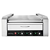 PartyHut 30 Hot Dog Warmer Roller Grill Cooker Commercial Machine (11 Hotdog Rollers & Bun Warmer)