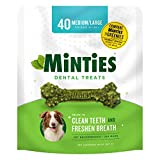 Minties VetIQ Dog Dental Bone Treats, Dental Chews for Medium/Large Dogs (Over 40 Lbs), 40 Count