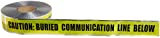 Detectable Underground Line Tape, Legend"Caution Buried Communication Line Below", 1000' Length x 3" Width, Yellow