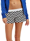 Soffe Women's Low Rise Authentic Cheer Short, Black Chevron, Large