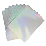 Clear Holographic Sticker Paper for Ink jet Printer 8.5 x 11 Inches Dries Quickly Waterproof Sticker Paper Rainbow Vinyl Sticker Paper 20 pcs