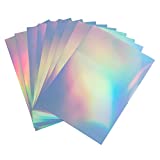 22 Sheets 8.5 x 11 Inches Printable Holographic Vinyl Sticker Paper Rainbow Sticker Paper For Inkjet & Laser Printer Quick Dry Sticker Paper Cricut Compatible