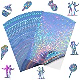 20 Sheets Holographic Printable Vinyl Sticker Paper A4 Size Rainbow Printable Paper for Inkjet and Laser printers, 8.25 x 11.7 Inch (Diamond)