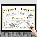 Farewell Party Decorations Goodbye Card Guest Book Alternative Great Moving We Will Miss You Going Away Party Decorations for Office Coworker Men Women Retirement Party Supplies (Black and Gold)
