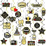 30Pcs Black Gold Farewell Party Decorations - We Will Miss You Hanging Swirls Party Decor for Farewell Retirement Office Party Decoration Supplies