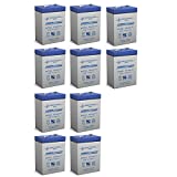 PS-640 6 Volt 4.5 AmpH SLA Replacement Battery with F1 Terminal - 10 Pack