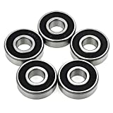 Rannb 6201RS Ball Bearing Double Sealed Deep Groove Bearing Steel 12mm x 32mm x 10mm- Pack of 5