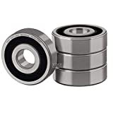 XiKe 4 Pcs 6201-2RS Double Rubber Seal Bearings 12x32x10mm, Pre-Lubricated and Stable Performance and Cost Effective, Deep Groove Ball Bearings.