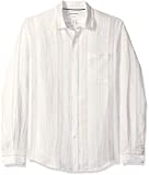 Amazon Essentials Men's Slim-Fit Long-Sleeve Stripe Linen Shirt, Natural, Medium