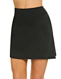 Ekouaer Women Golf Skort Lightweight Breathable Comfy Athletic Active Skirt with Shorts S-XXL Black