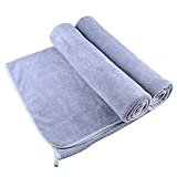 Microfiber Bath Towel Bath Sheets 2 Pack (30 x 60 Inch) Large Super Absorbent Quick Fast Drying Soft Towels for Body Bathroom Travel (Grey 2PCS)