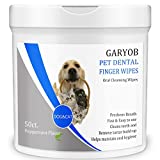 GARYOB Pet Dental Fingers Wipes, Oral Cleansing Teeth Wipes Pads for Dogs and Cats - Optimize Oral Health, Freshen Breath- 50 Wipes