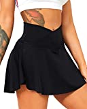 Navneet Women Tennis Skirts with Pockets High Waisted Golf Skirts Athletic Skorts Skirts for Women Activewear Pleated Skirt Running Workout Sports Y2k Skirt Black Mini Skirt #1 Black S