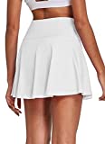 BALEAF Women's Tennis Skirts Pleated Athletic Golf Skorts Skirts with Shorts Pockets for Running Workout Sports White S