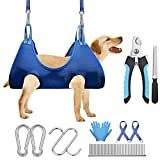 MAIYOUWENG Pet Grooming Hammock Harness for Dogs&Cats,12 in 1 Breathable Dog Grooming Hammock for Bathing Washing Grooming and Clipping,Grooming Harness Bag with Nail Clipper/Nail File/Pet Comb/Gloves