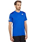 adidas Men's Club Tennis 3-Stripes Tee, Bold Blue/White, Large