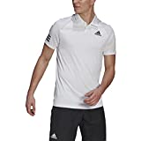 adidas Men's Tennis Club 3-Stripes Polo Shirt, White/Black, Large