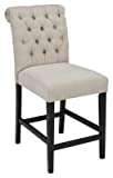 Signature Design by Ashley Tripton 18" Counter Height Upholstered Bar Stool, Set of 2, Linen